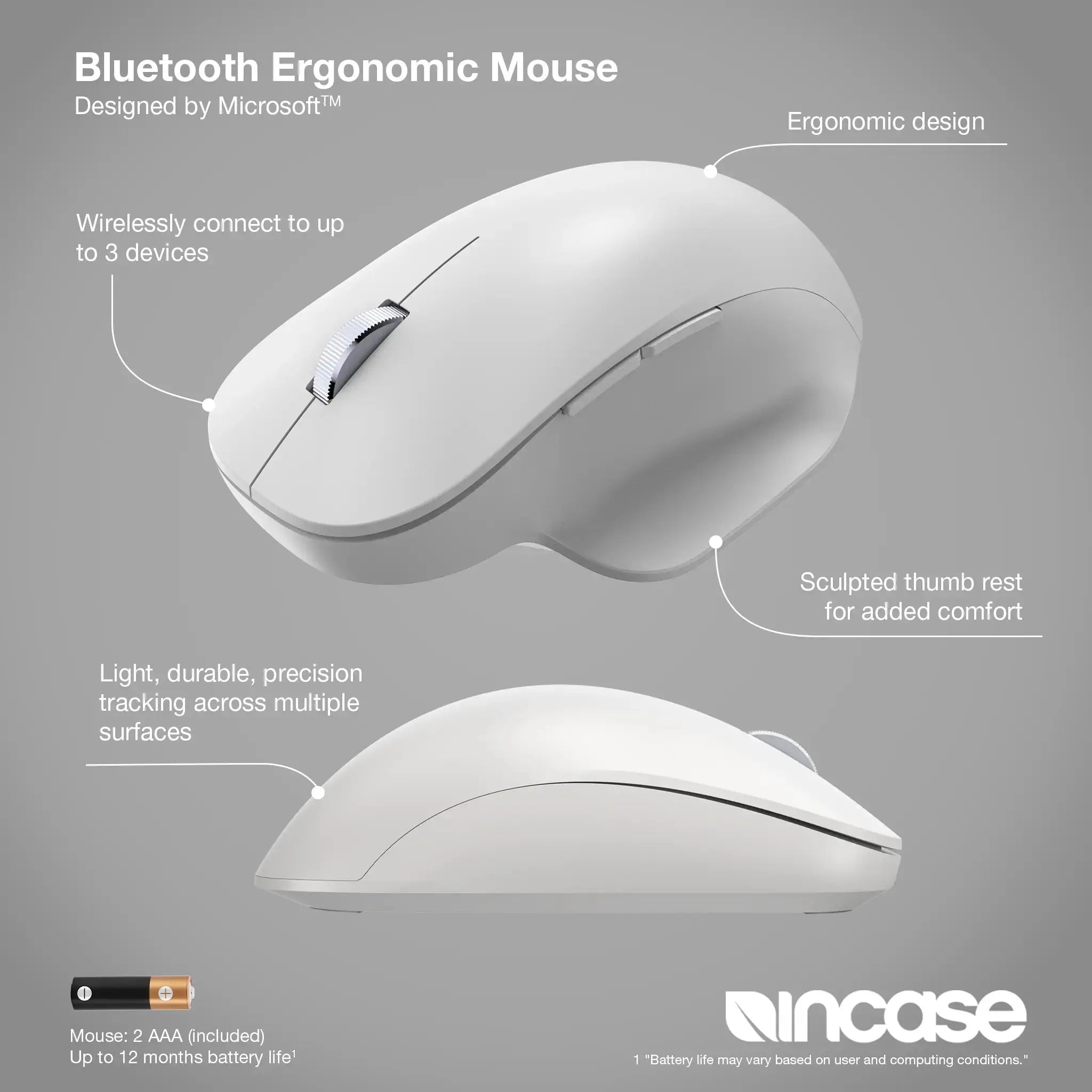 Bluetooth Ergonomic Mouse Incase-Microsoft