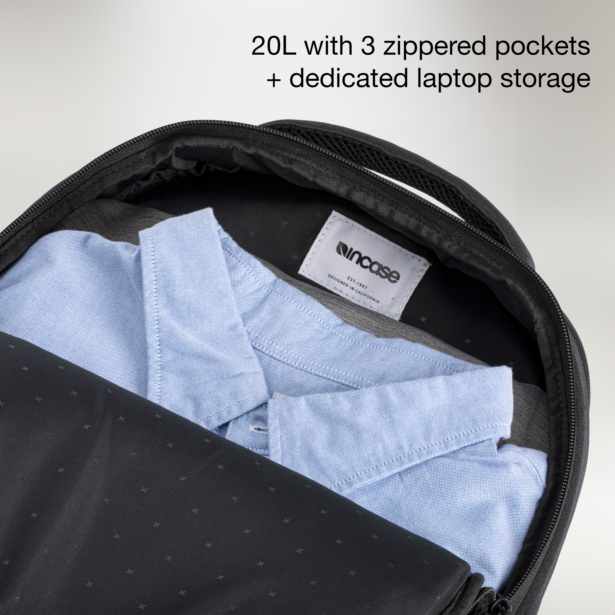 up to 16 fully padded laptop storage + document/tablet slip