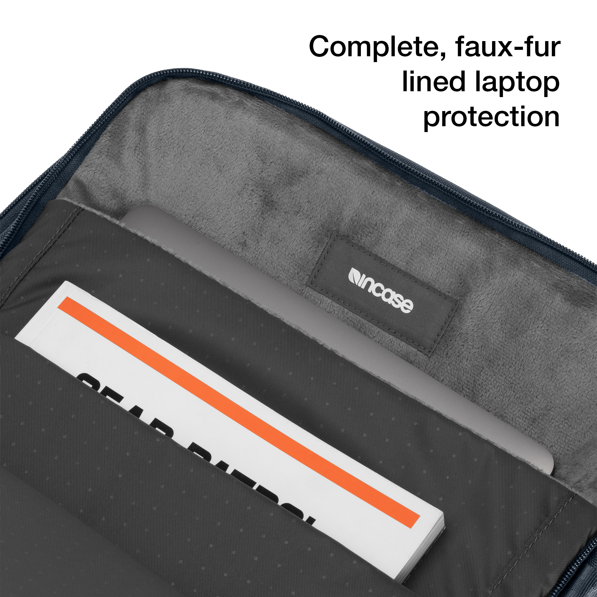 complete, faux-fur lined laptop