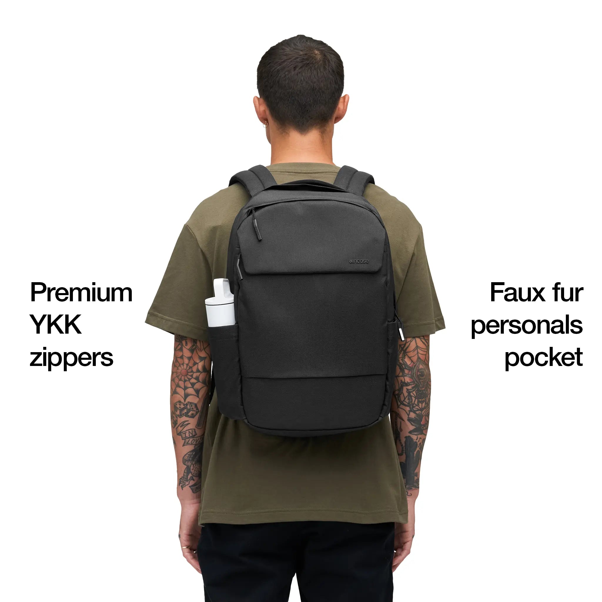 Crosstown Backpack with Woolenex 20L Incase featuring premium YKK zippers and faux fur personals pocket