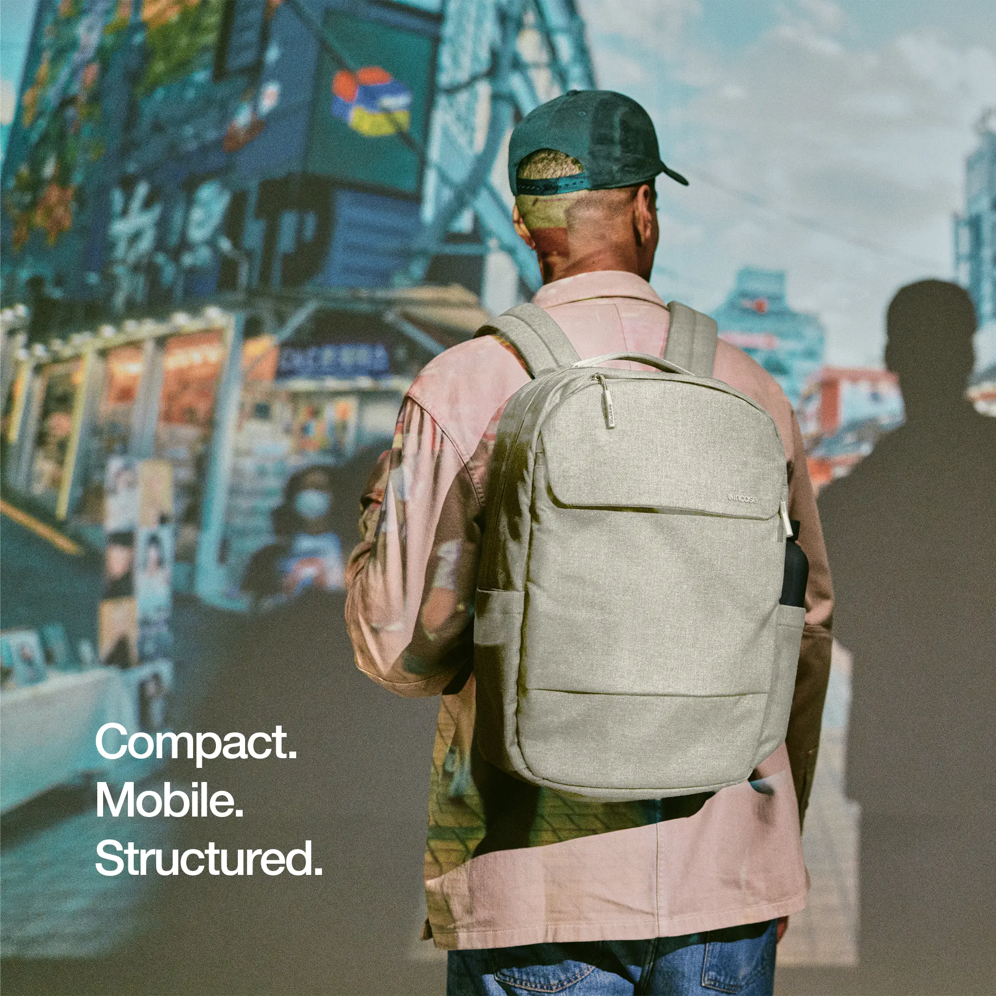 Crosstown Backpack with Woolenex 20L Incase describing its compact, mobile, and structured design