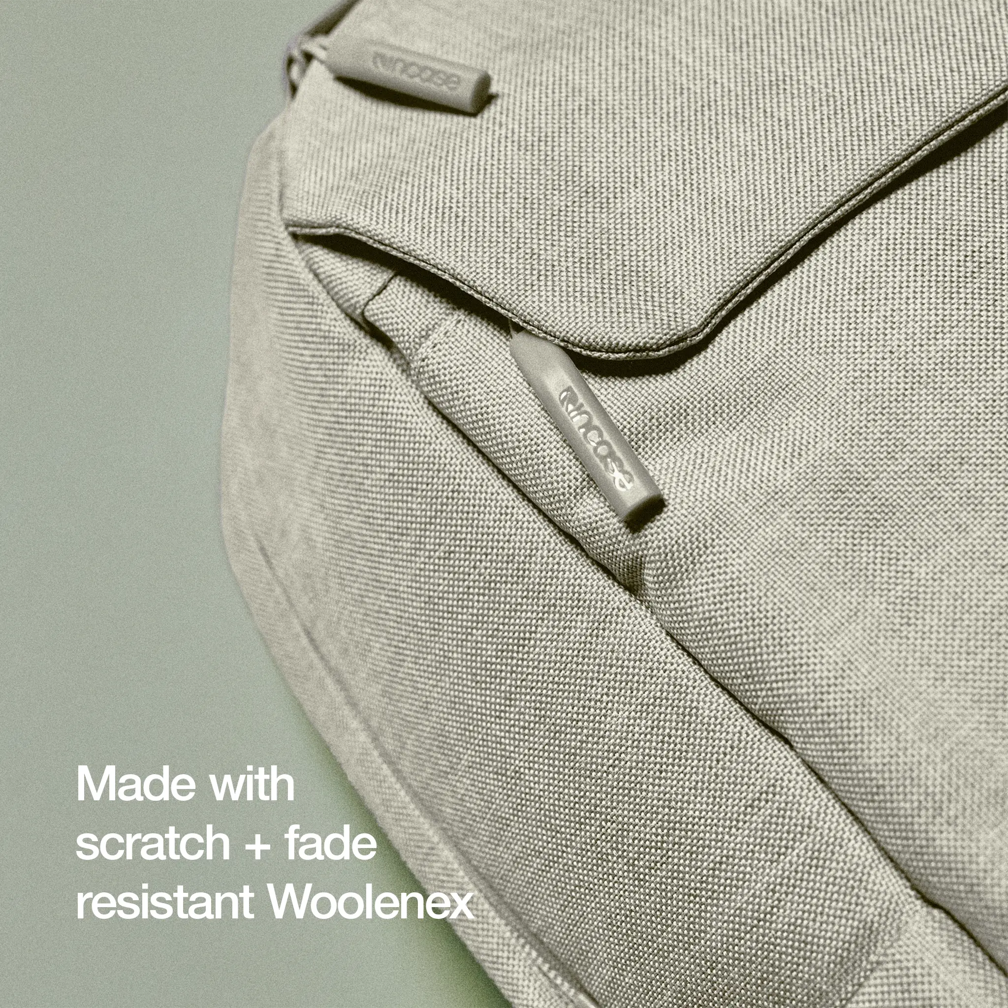 Crosstown Backpack with Woolenex 20L Incase highlighting being made with scratch and fade resistant woolenex material