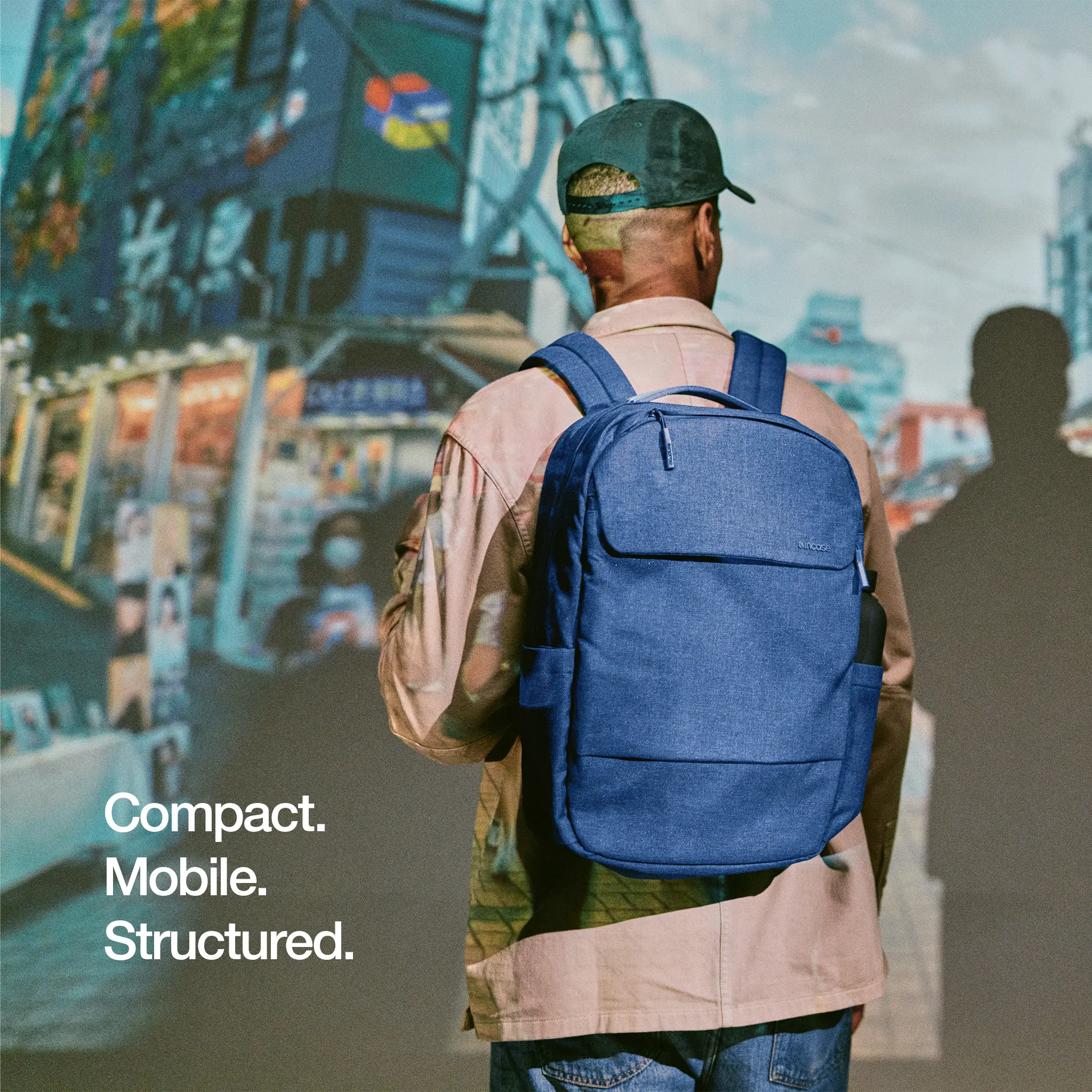 Crosstown Backpack with Woolenex 20L Incase describing its compact, mobile, and structured design