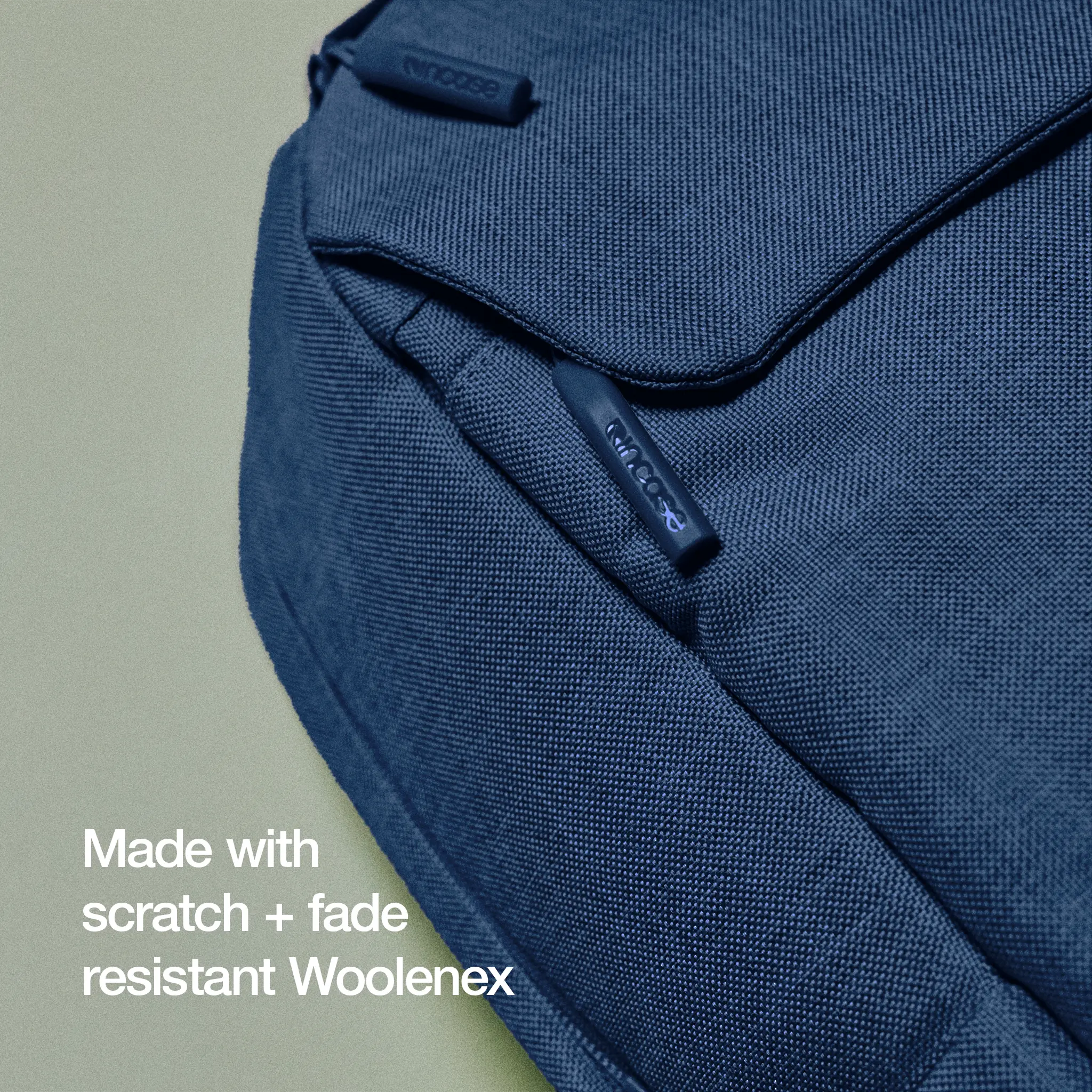 Crosstown Backpack with Woolenex 20L Incase highlighting being made with scratch and fade resistant woolenex material