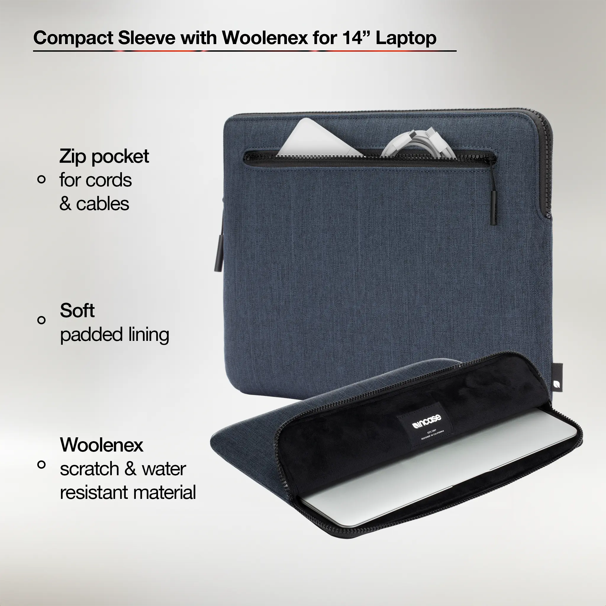 Compact Sleeve with Woolenex for 14" MacBook Pro (M1-M4, 2021-2024) |