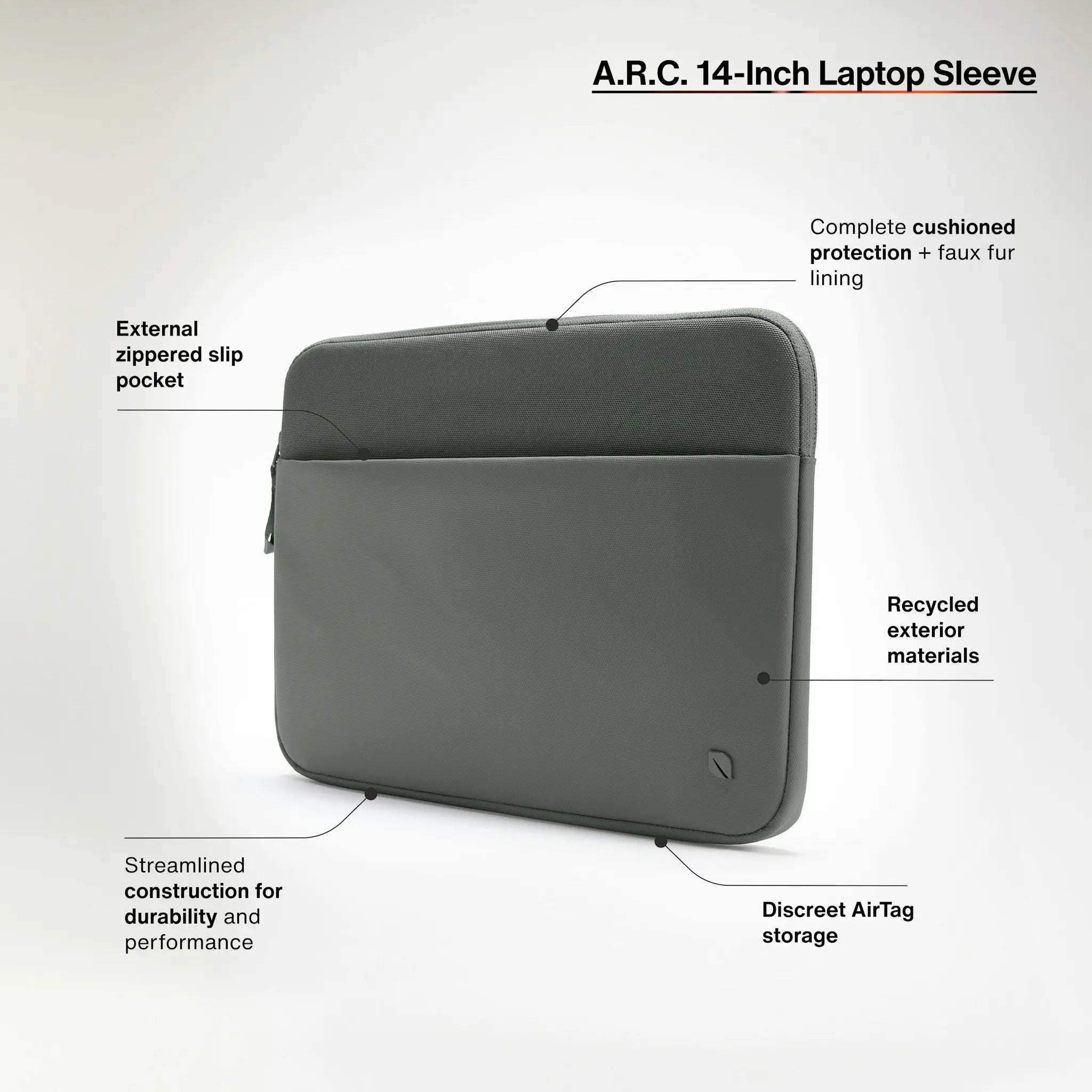 A.R.C. Sleeve With ReSpun 100% Recycled Polyester for 14-inch Laptop (M1-M4, 2021-2024) Incase