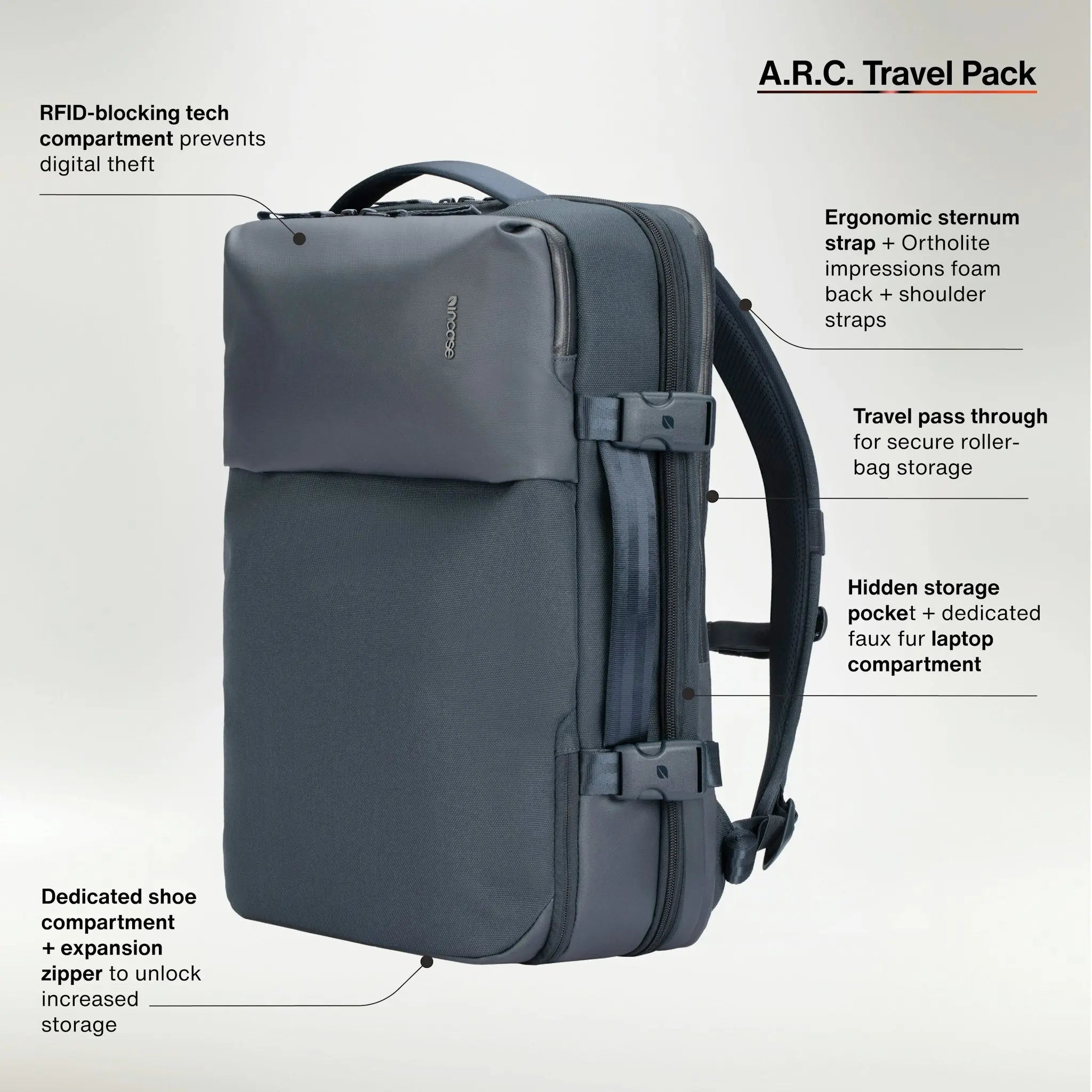 A.R.C. Travel Pack With ReSpun 100% Recycled Polyester 38L Incase