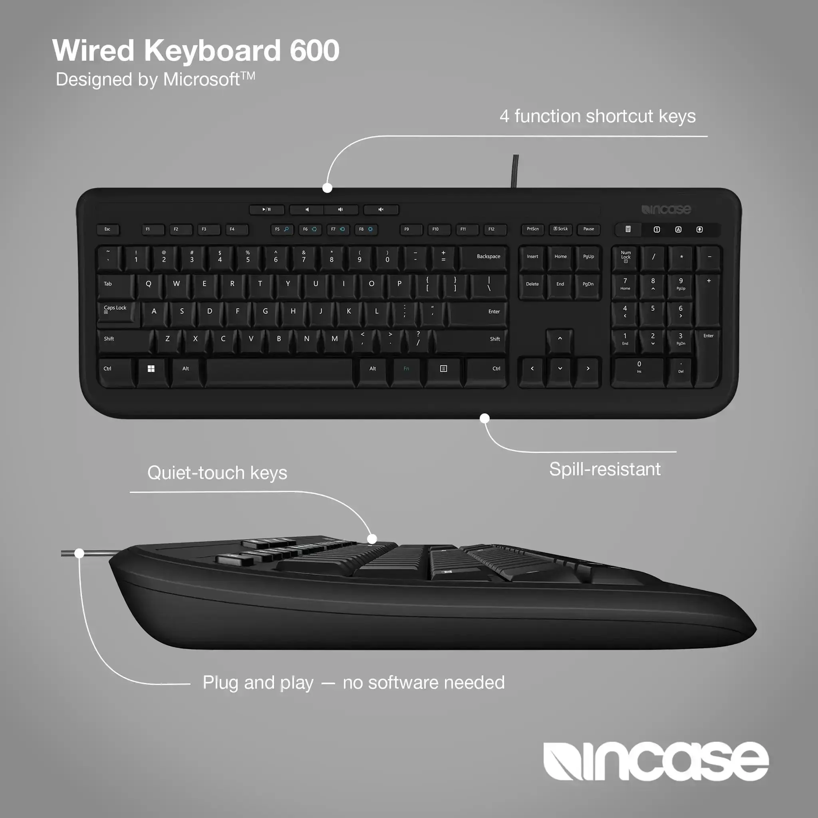Wired Keyboard 600 Designed by Microsoft