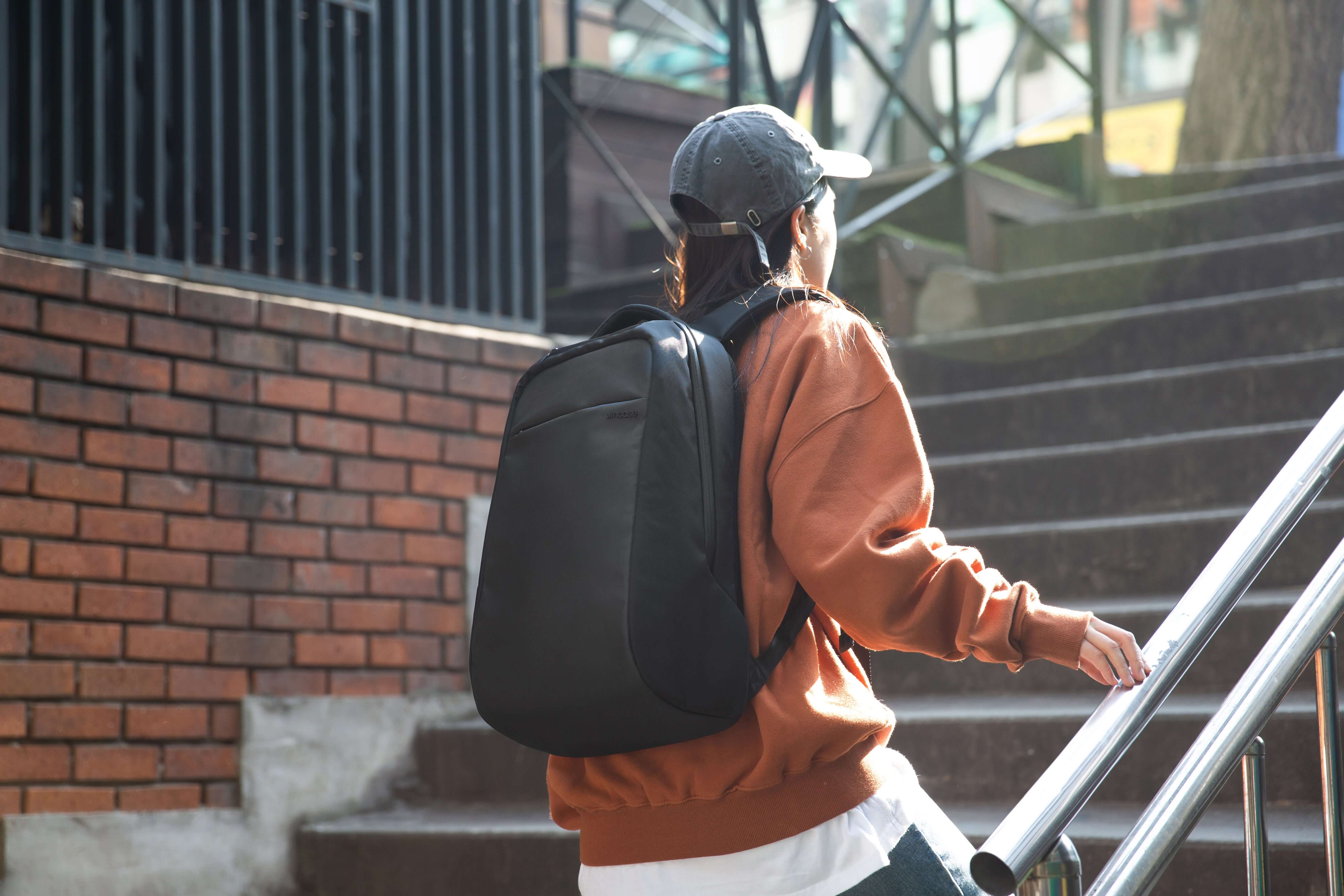 person wearing Incase ICON Backpack