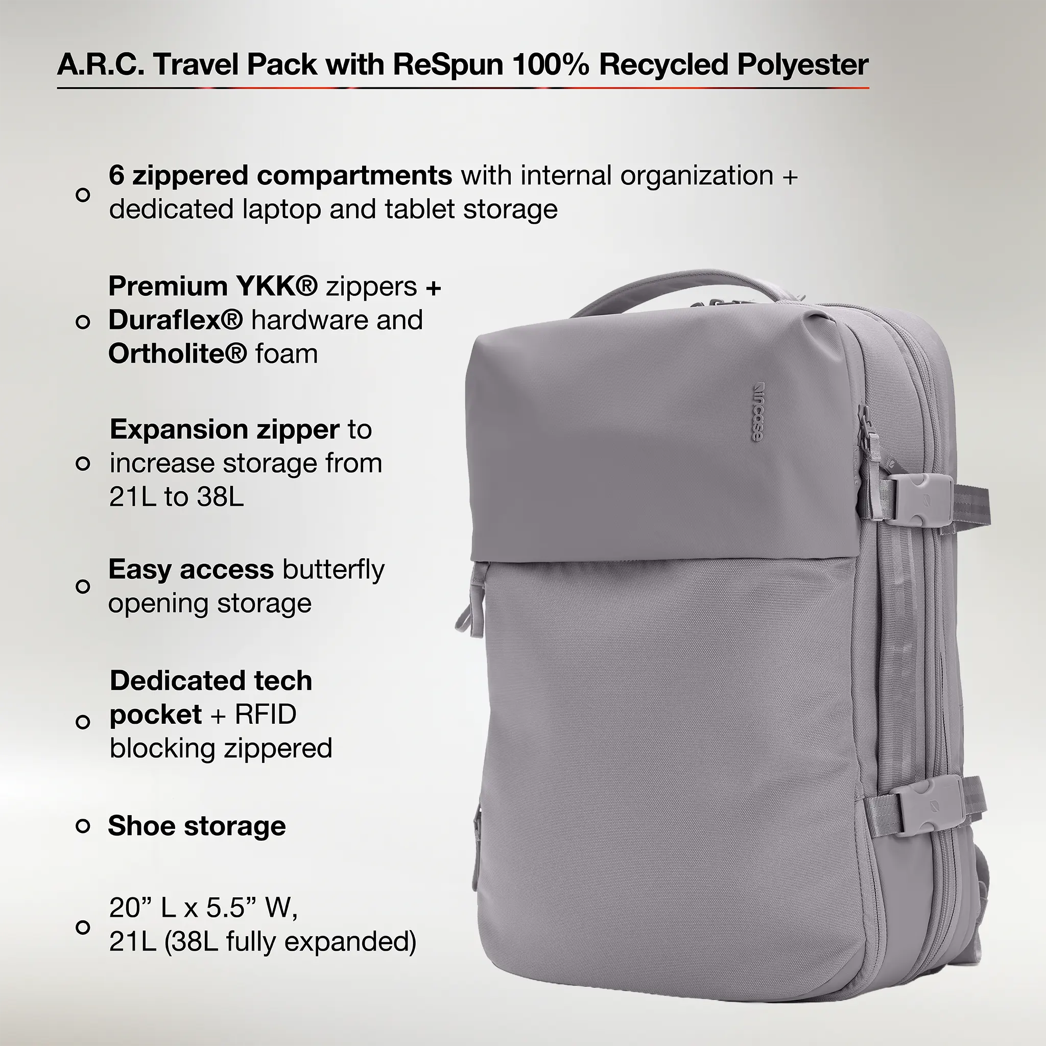 Incase A.R.C. Travel Pack - 21 to 38L | 