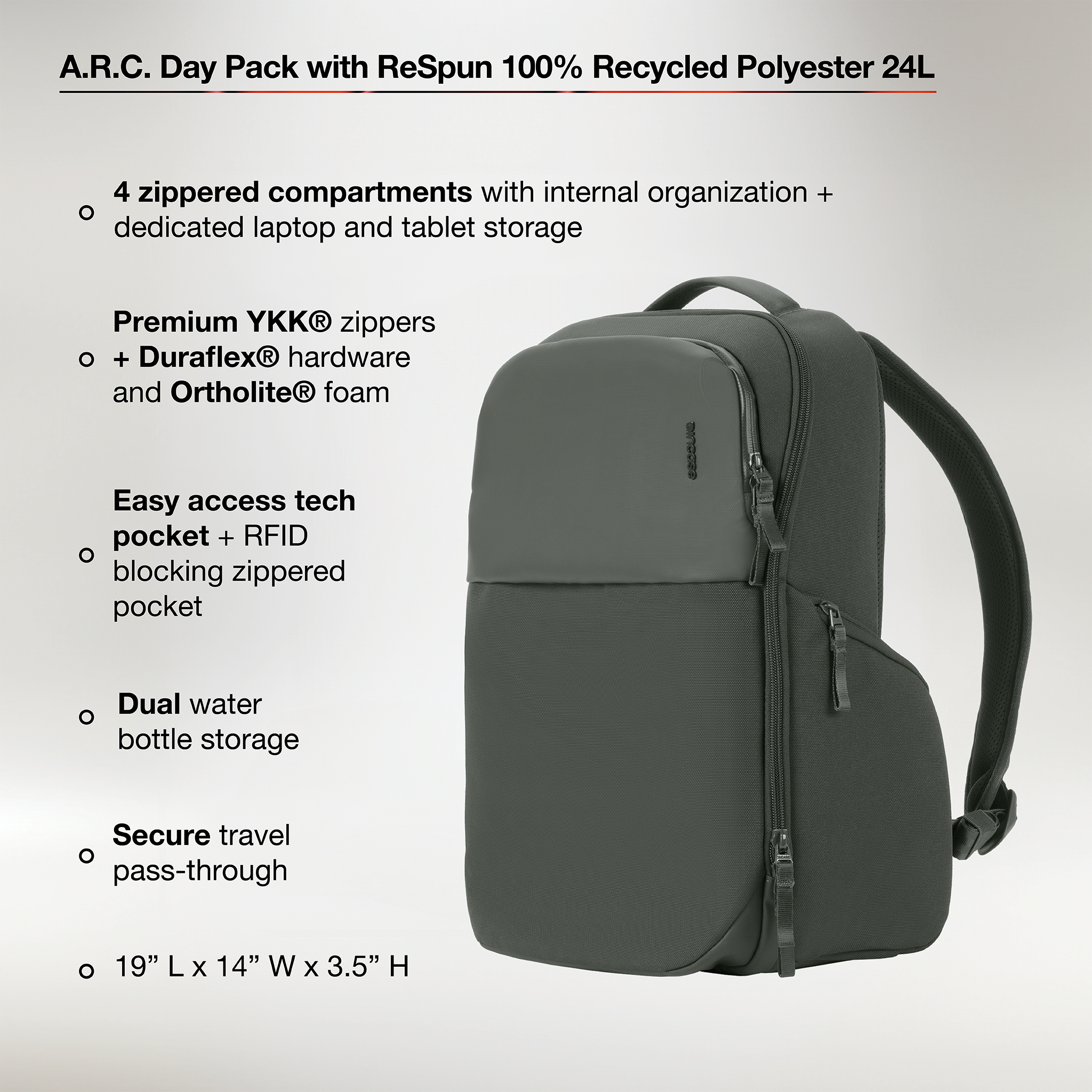 A.R.C. Daypack With ReSpun 100% Recycled Polyester 24L