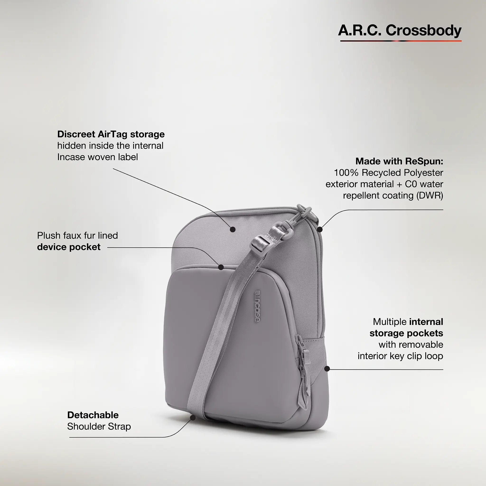 A.R.C. Crossbody Bag With ReSpun 100% Recycled Polyester | 