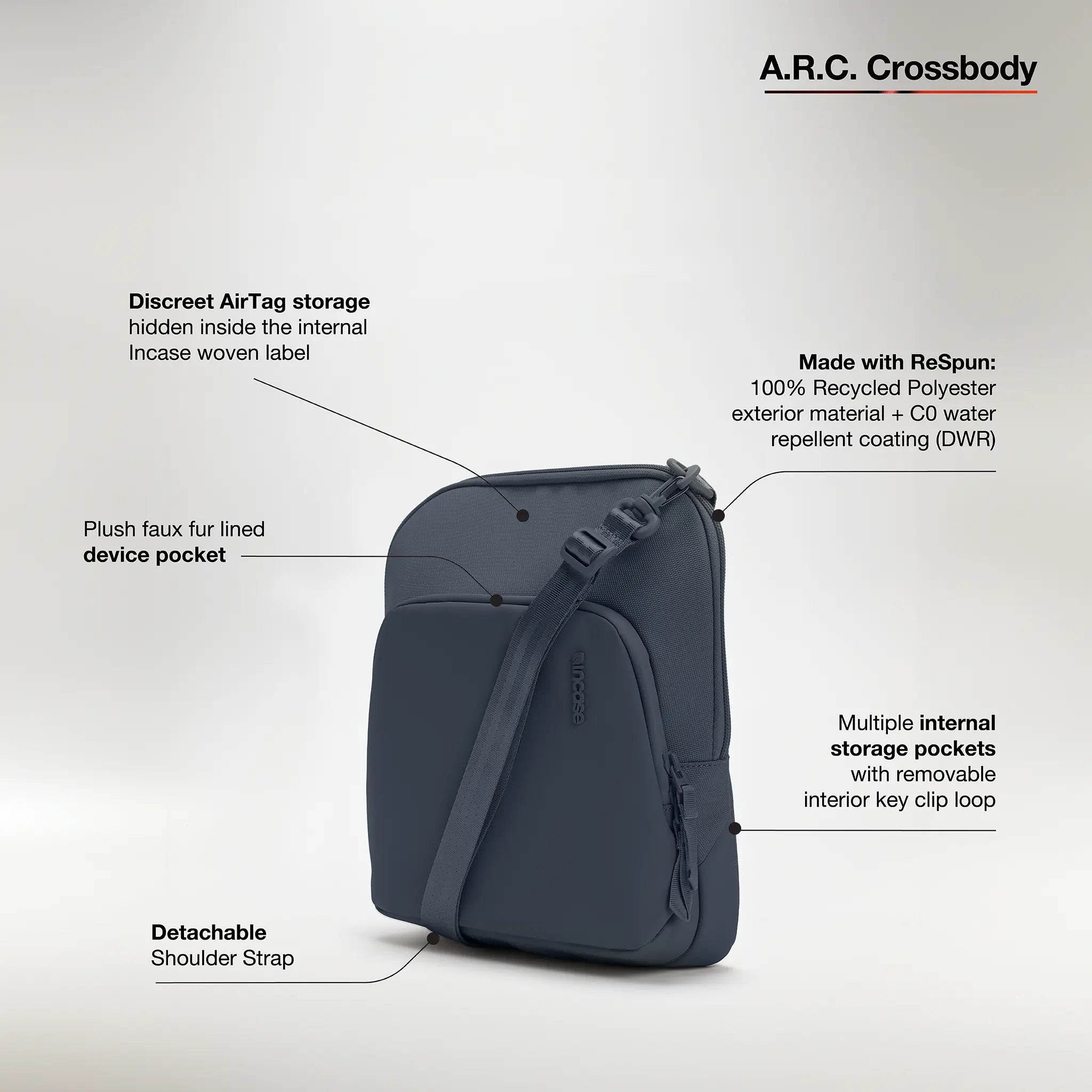 A.R.C. Crossbody Bag With ReSpun 100% Recycled Polyester | 