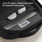 Photo of interior of Crosstown Backpack with Woolenex 20L Incase with higlighted 16-inch laptop fit and internal slip pocket