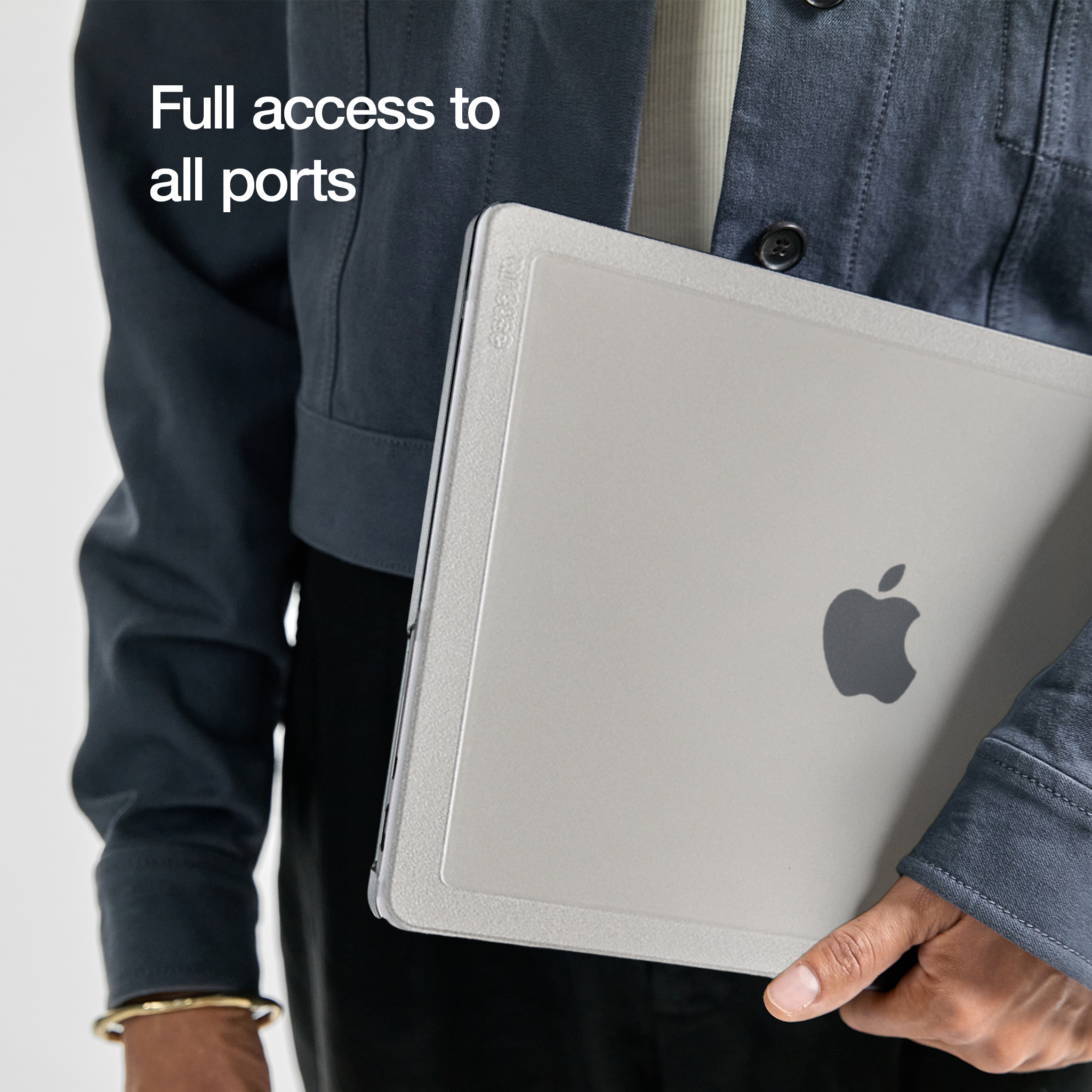 Edge Hardshell Case with Makrolon® for 14-inch MacBook Pro (M1-M4, 2021-2024) showing full access to all ports