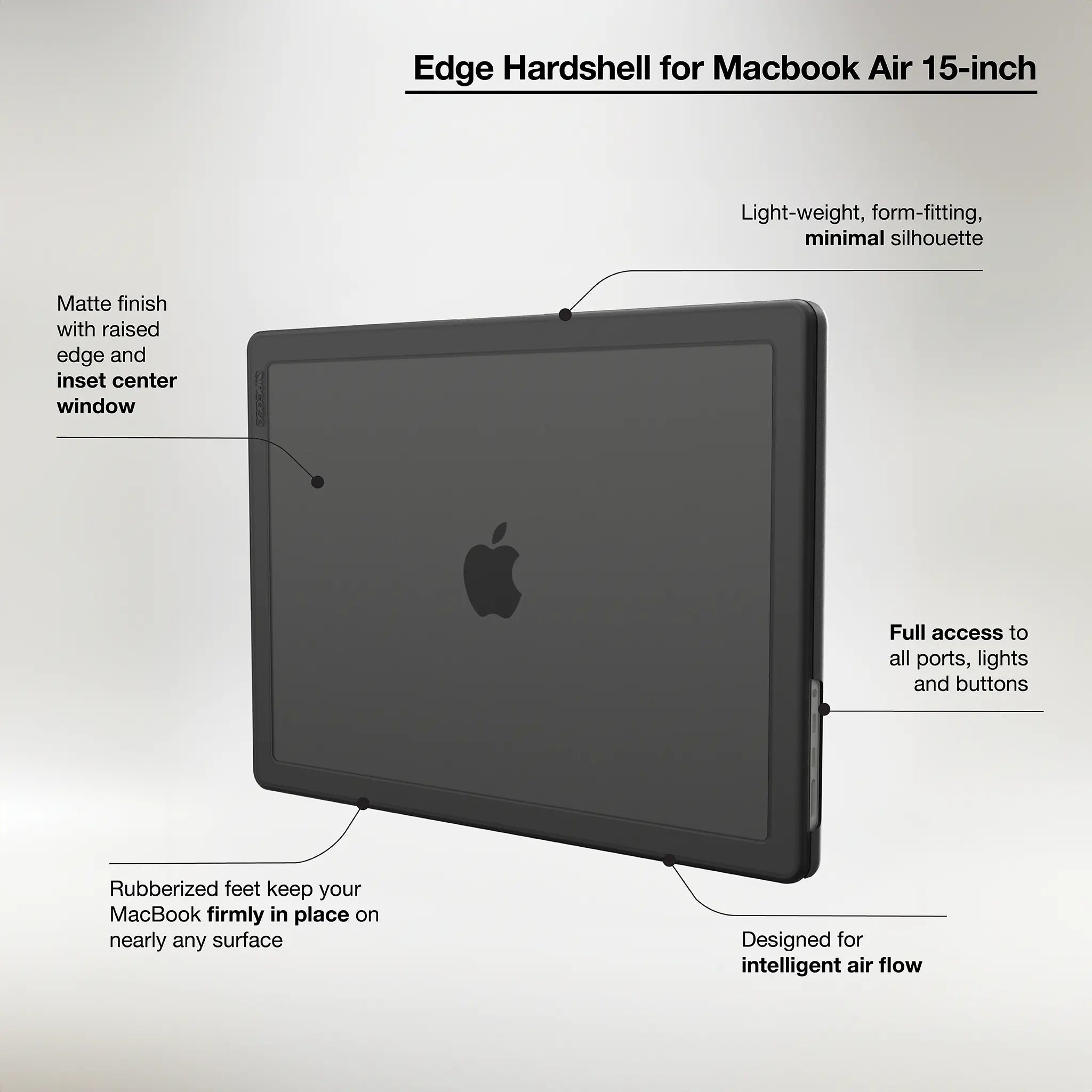 Edge Hardshell Case with Makrolon for 15 inch MacBook Air M2 M3 Incase