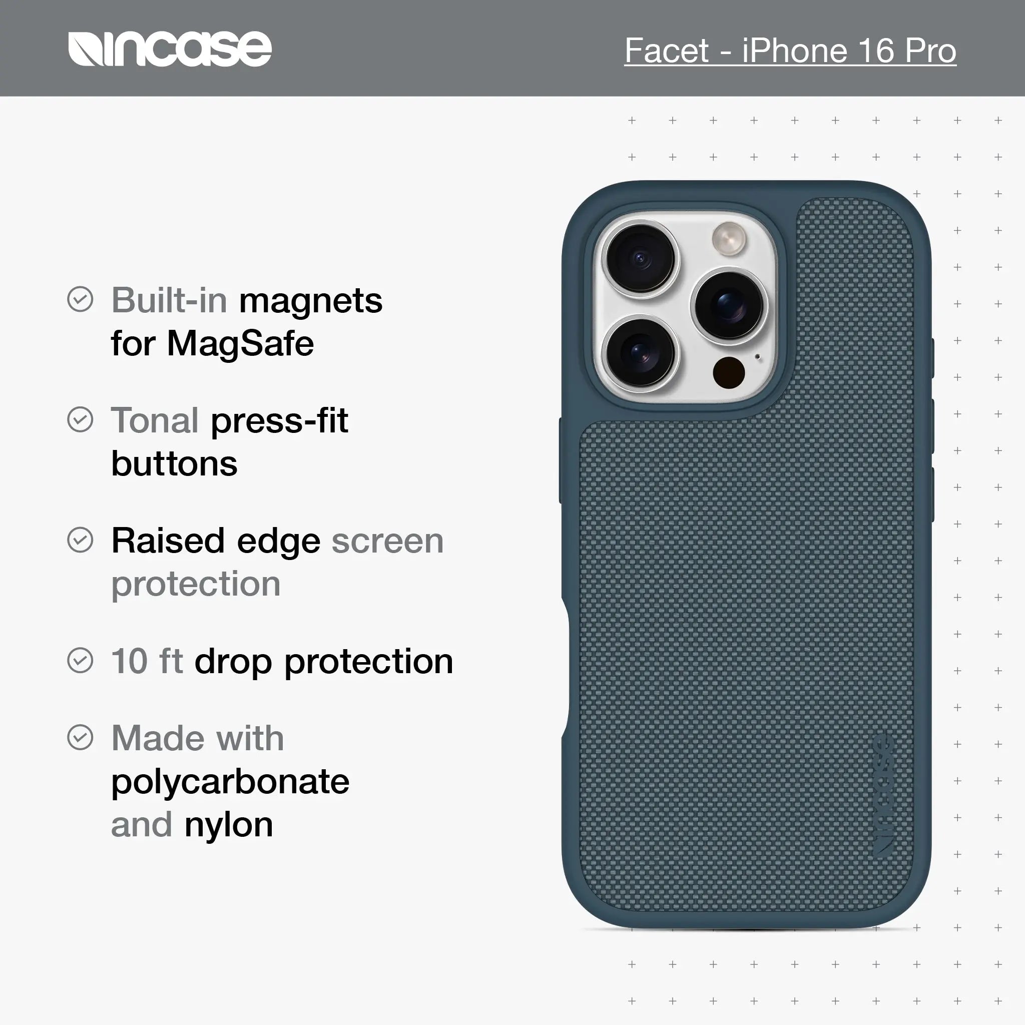 Facet Case with MagSafe for iPhone 16 Pro Incase