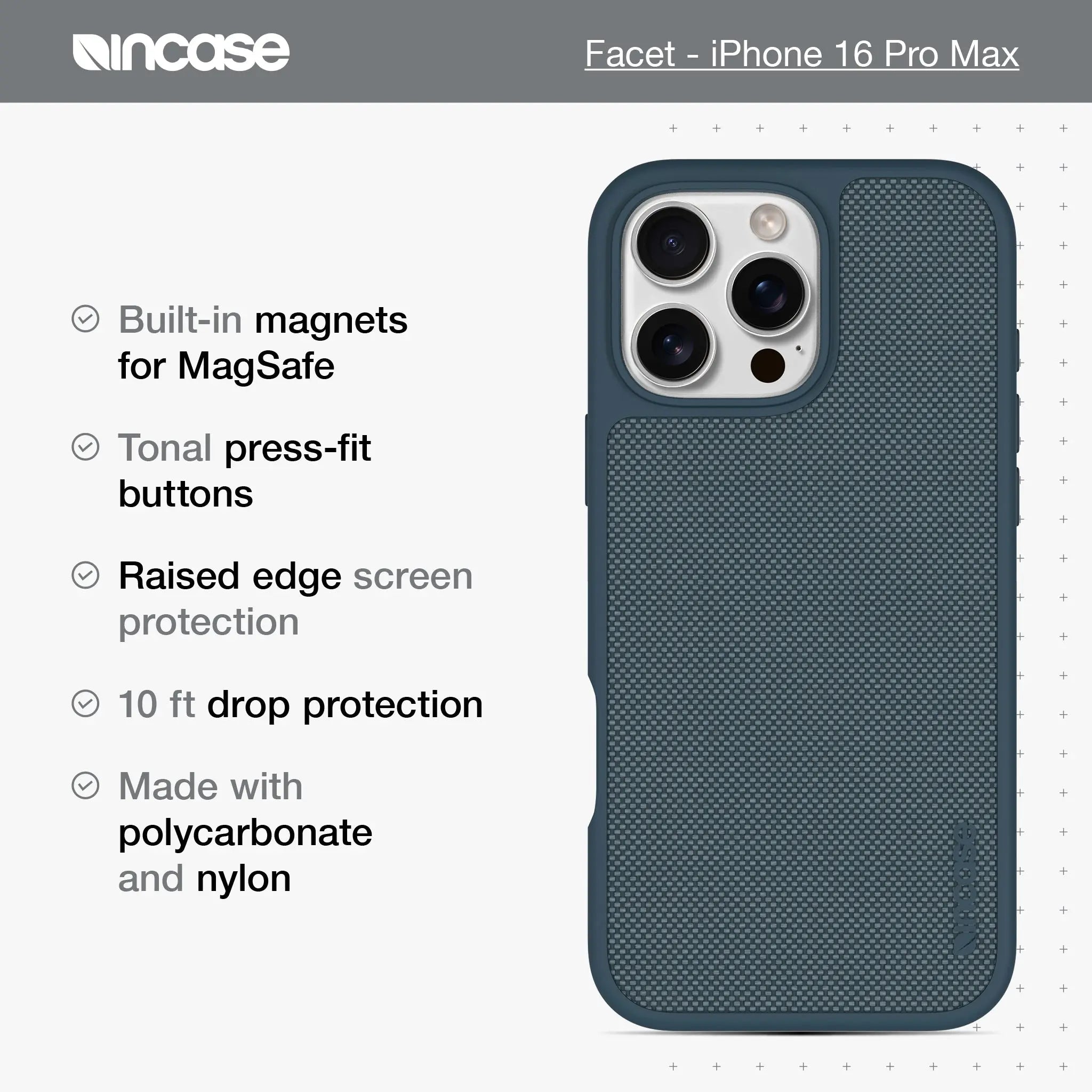 Facet Case with MagSafe for iPhone 16 Pro Max Incase
