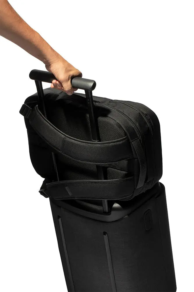 Black | Twill & Leather Backpack - Black
